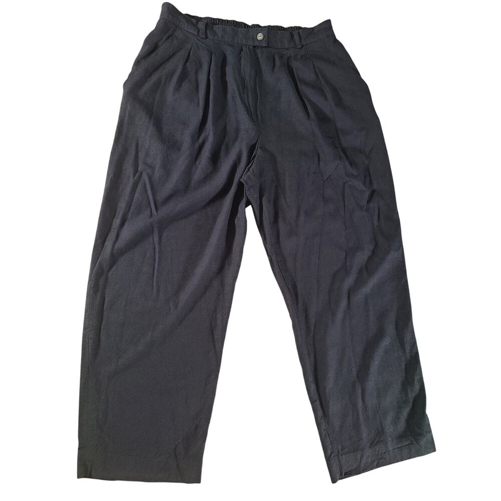 90s Vintage Quiet Luxury Minimalist Grunge Pleated 16w Black Pants
